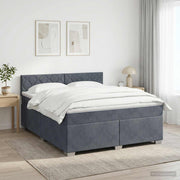 Boxspring krevet s madracem Tamnosiva 160 x 200 cm Baršun