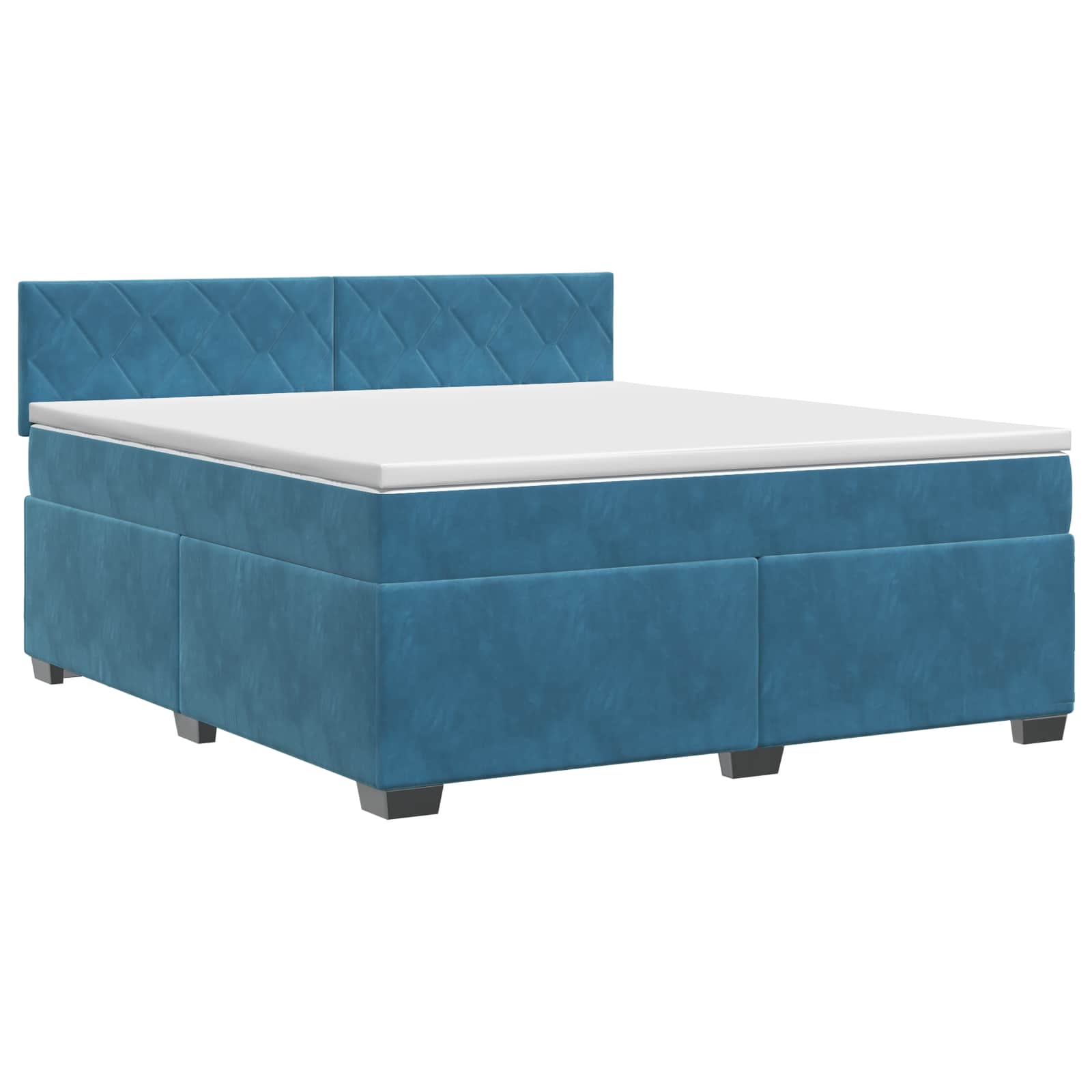 Boxspring krevet s madracem Tamno plava 180 x 200 cm Baršun