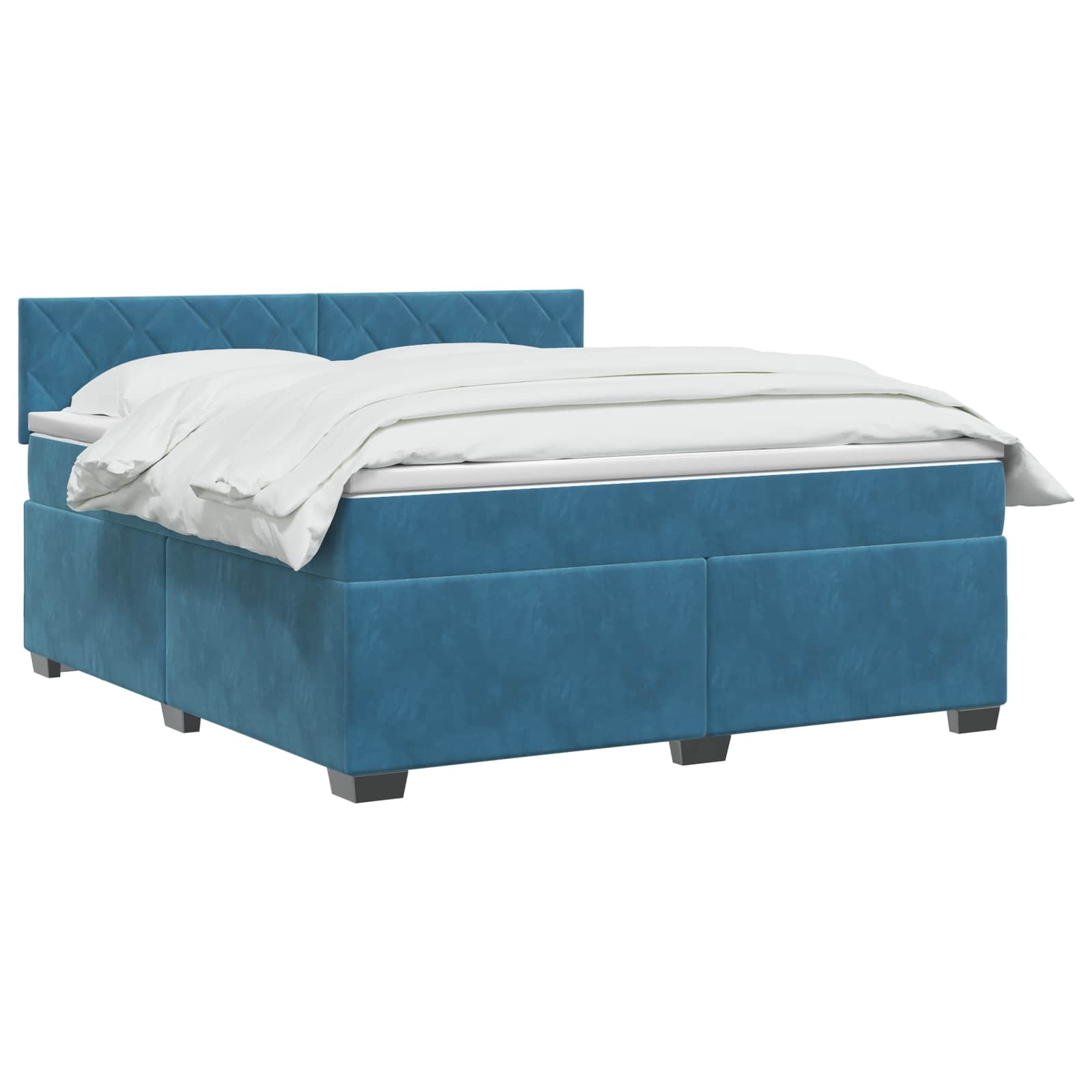 Boxspring krevet s madracem Tamno plava 180 x 200 cm Baršun