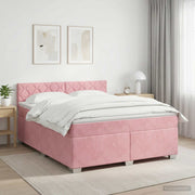 Boxspring krevet s madracem Ružičasta 140 x 200 cm Baršun