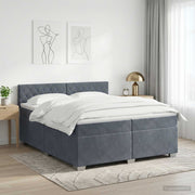 Boxspring krevet s madracem Tamnosiva 200 x 200 cm Baršun