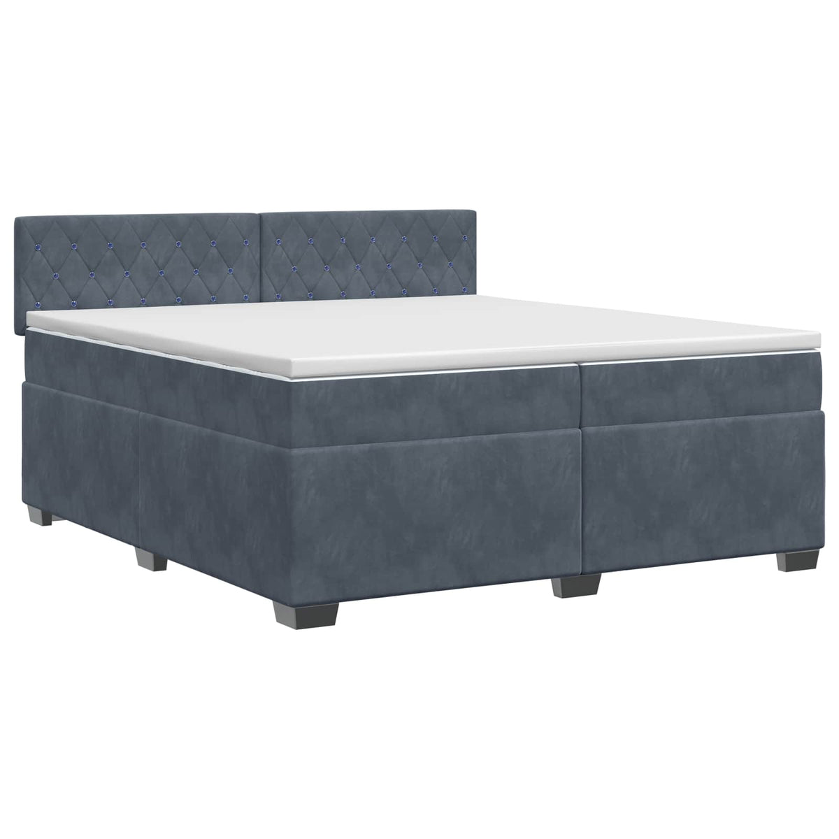Boxspring krevet s madracem Tamnosiva 200 x 200 cm Baršun