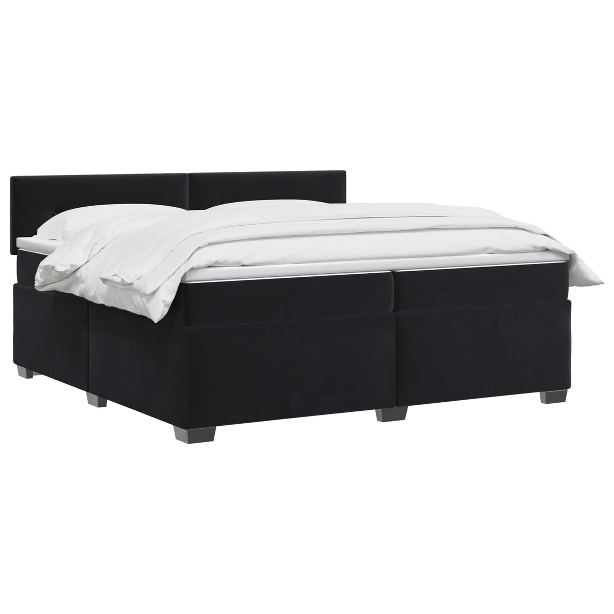 Boxspring krevet s madracem Crna 200 x 200 cm Baršun