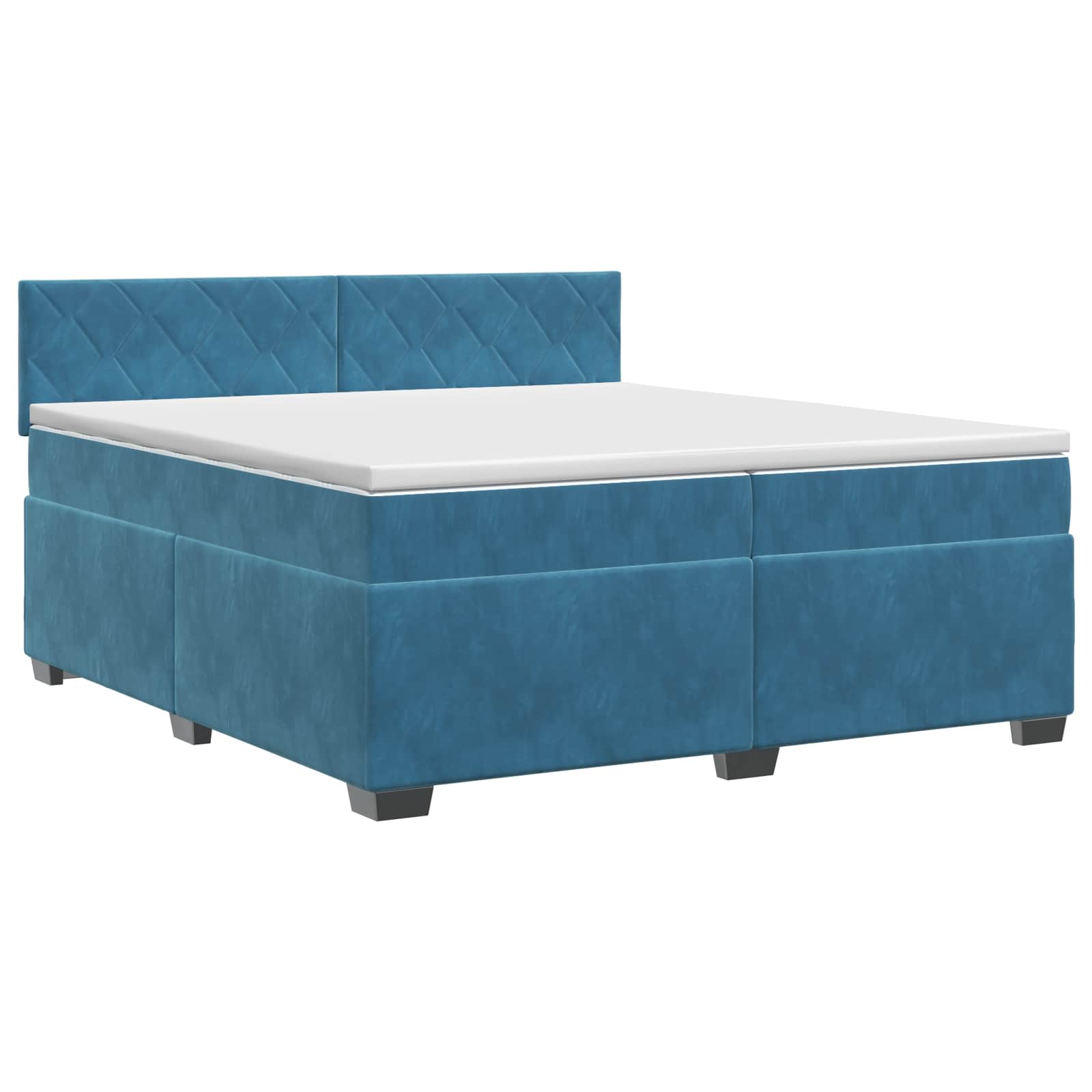 Boxspring krevet s madracem Tamno plava 200 x 200 cm Baršun
