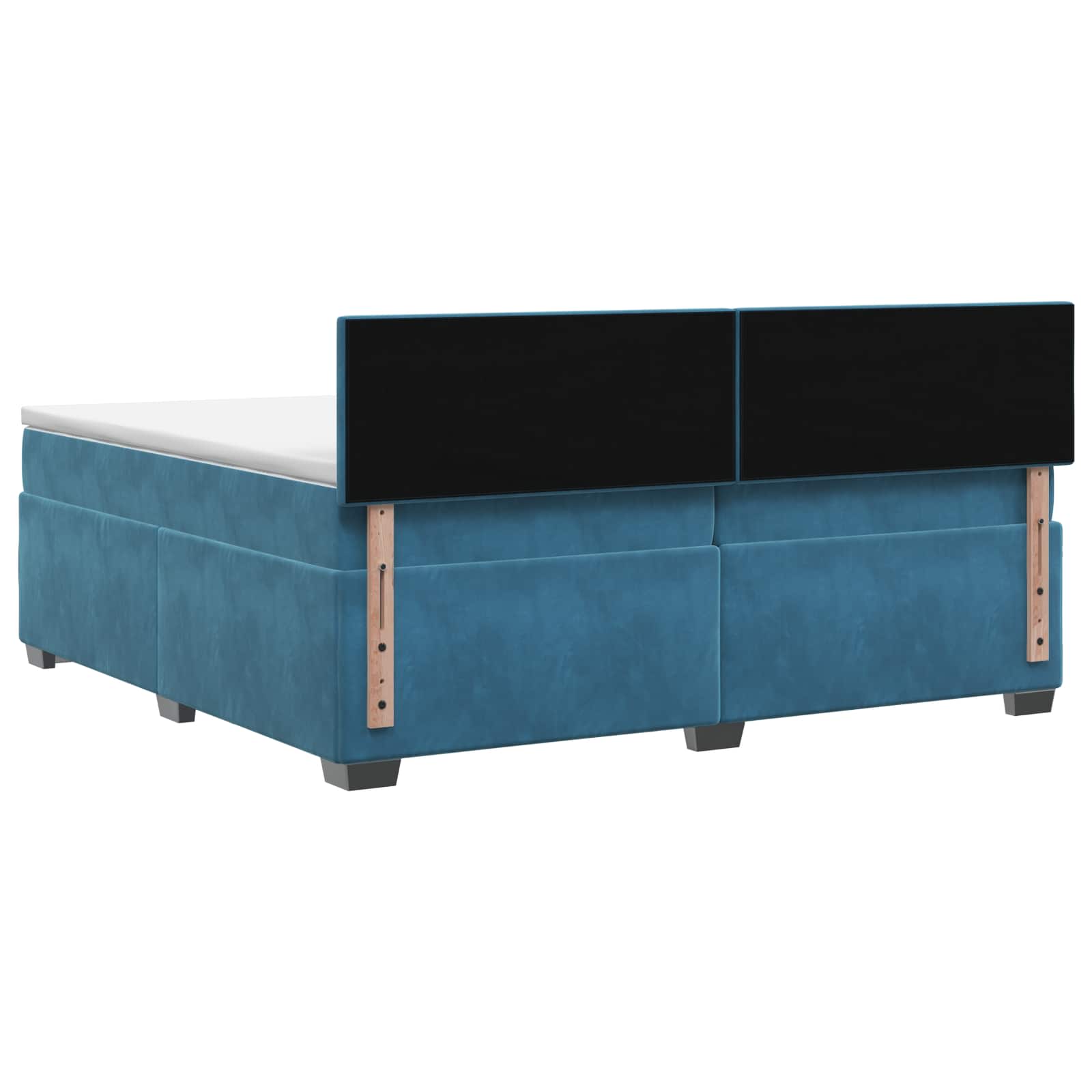 Boxspring krevet s madracem Tamno plava 200 x 200 cm Baršun