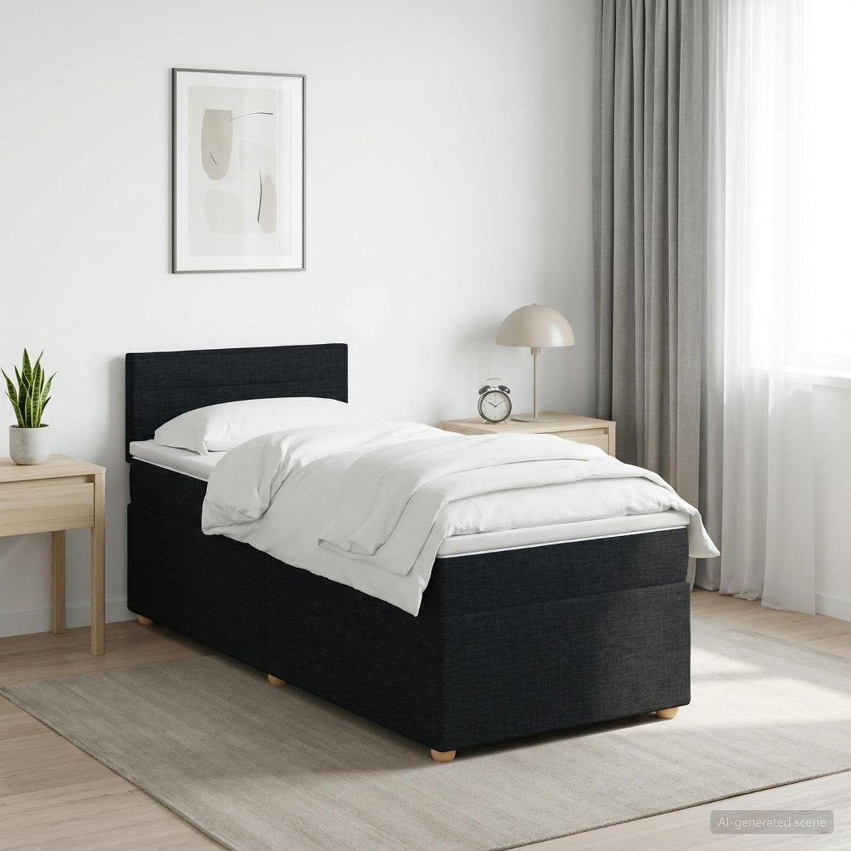 Boxspring krevet s madracem Crna 80 x 200 cm Tkanina