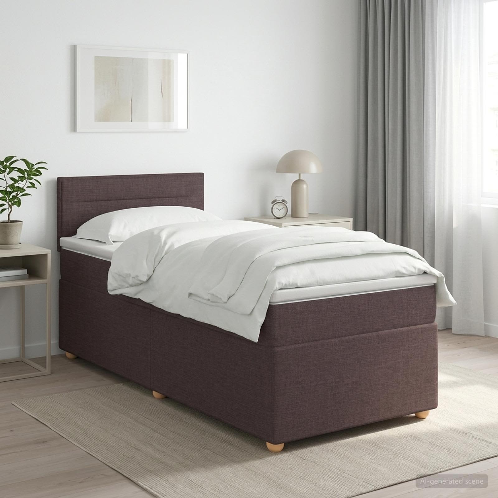 Boxspring krevet s madracem Tamno smeđa 80 x 200 cm Tkanina