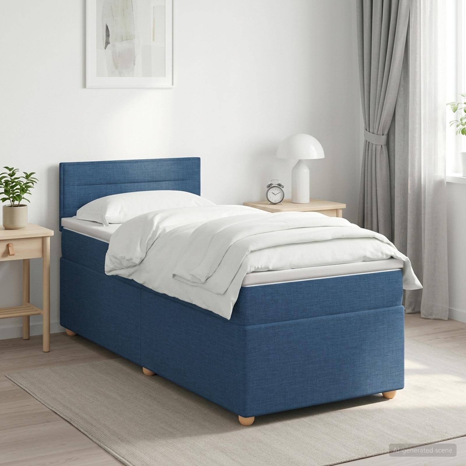 Boxspring krevet s madracem Plava 100 x 200 cm Tkanina