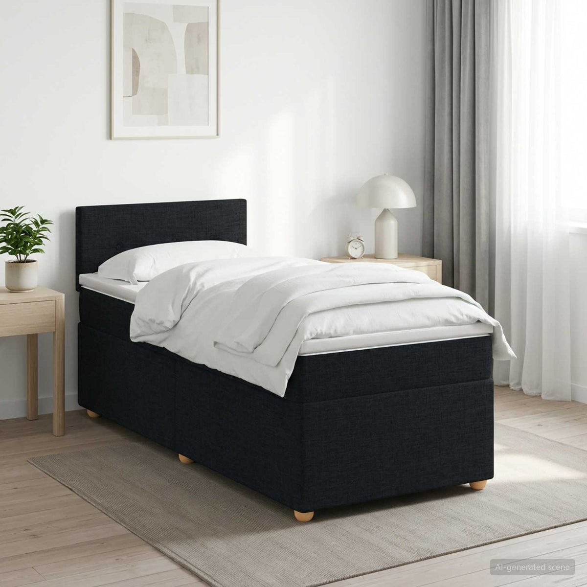 Boxspring krevet s madracem Crna 80 x 200 cm Tkanina