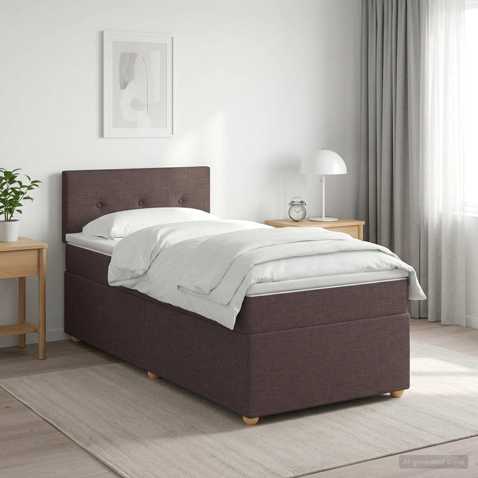 Boxspring krevet s madracem Tamno smeđa 80 x 200 cm Tkanina