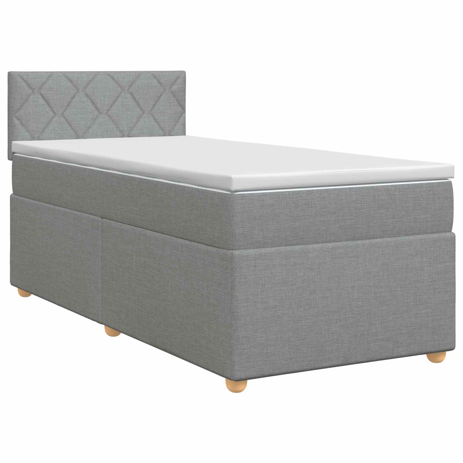 Boxspring krevet s madracem Svjetlosiva 90 x 190 cm Tkanina