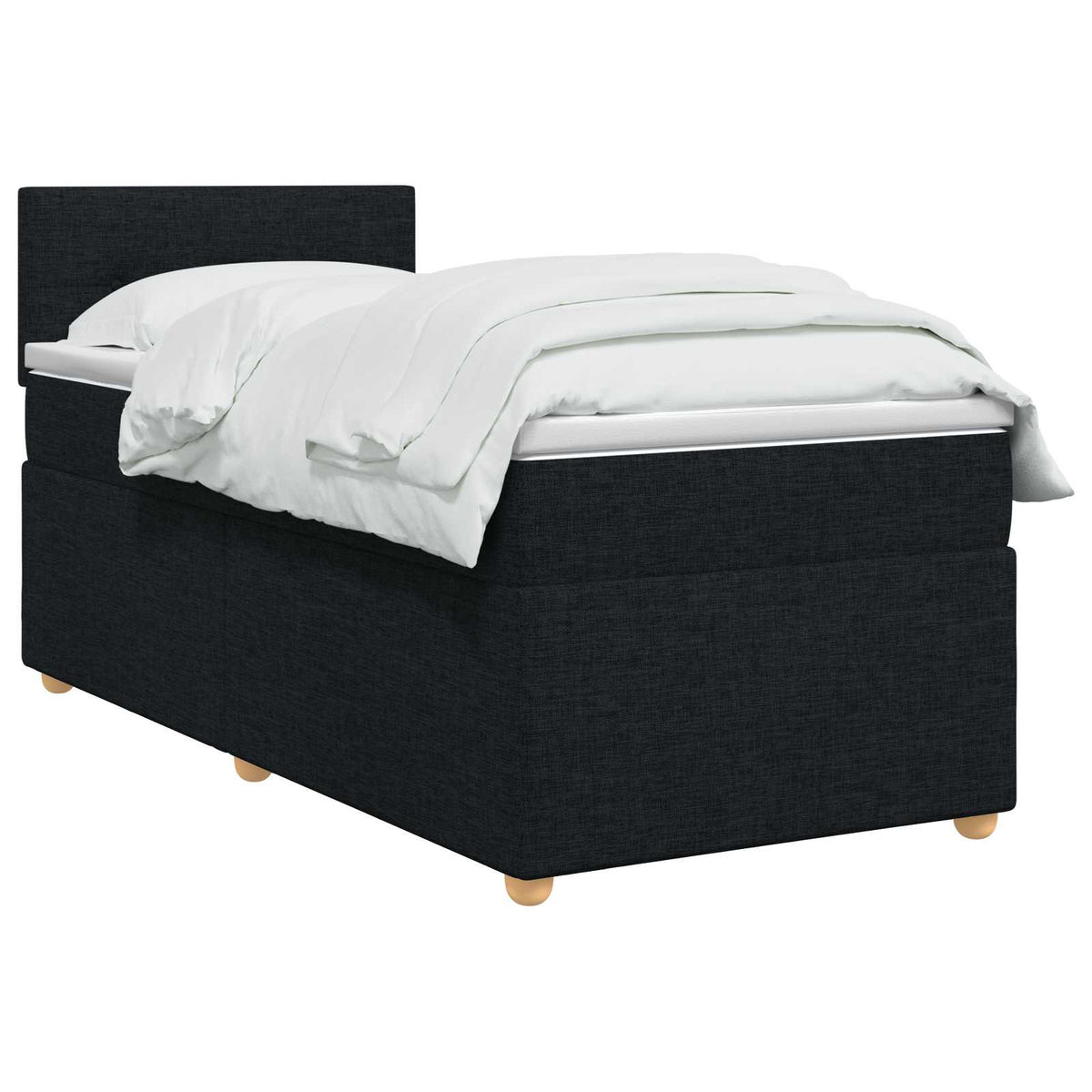 Boxspring krevet s madracem Crna 90 x 200 cm Tkanina
