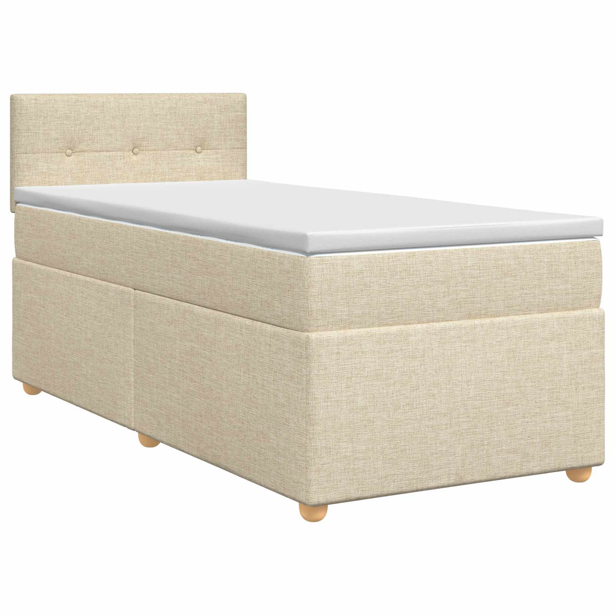 Boxspring krevet s madracem Krem 90 x 200 cm Tkanina