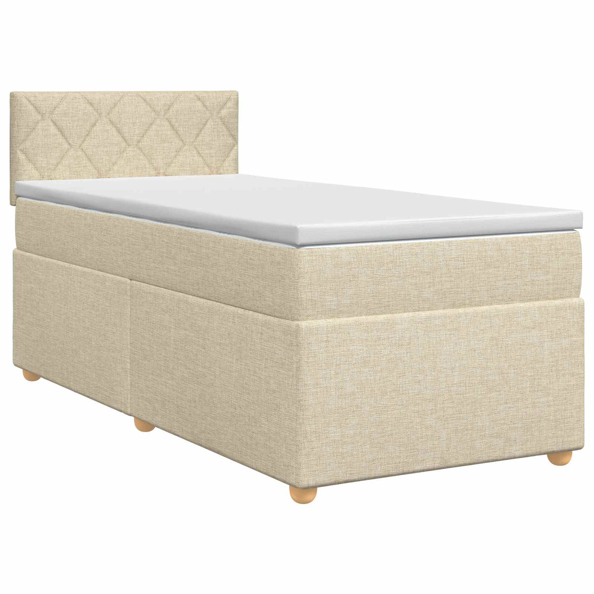 Boxspring krevet s madracem Krem 90 x 200 cm Tkanina
