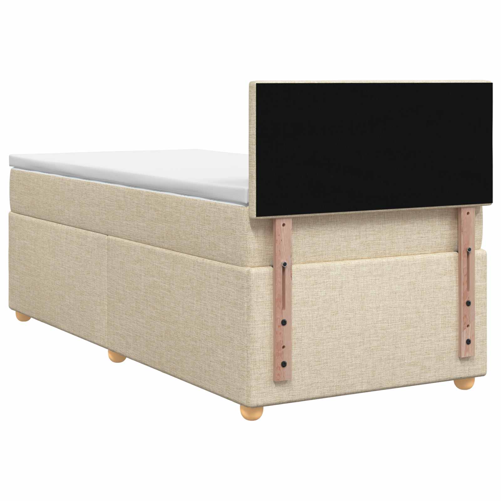 Boxspring krevet s madracem Krem 90 x 200 cm Tkanina