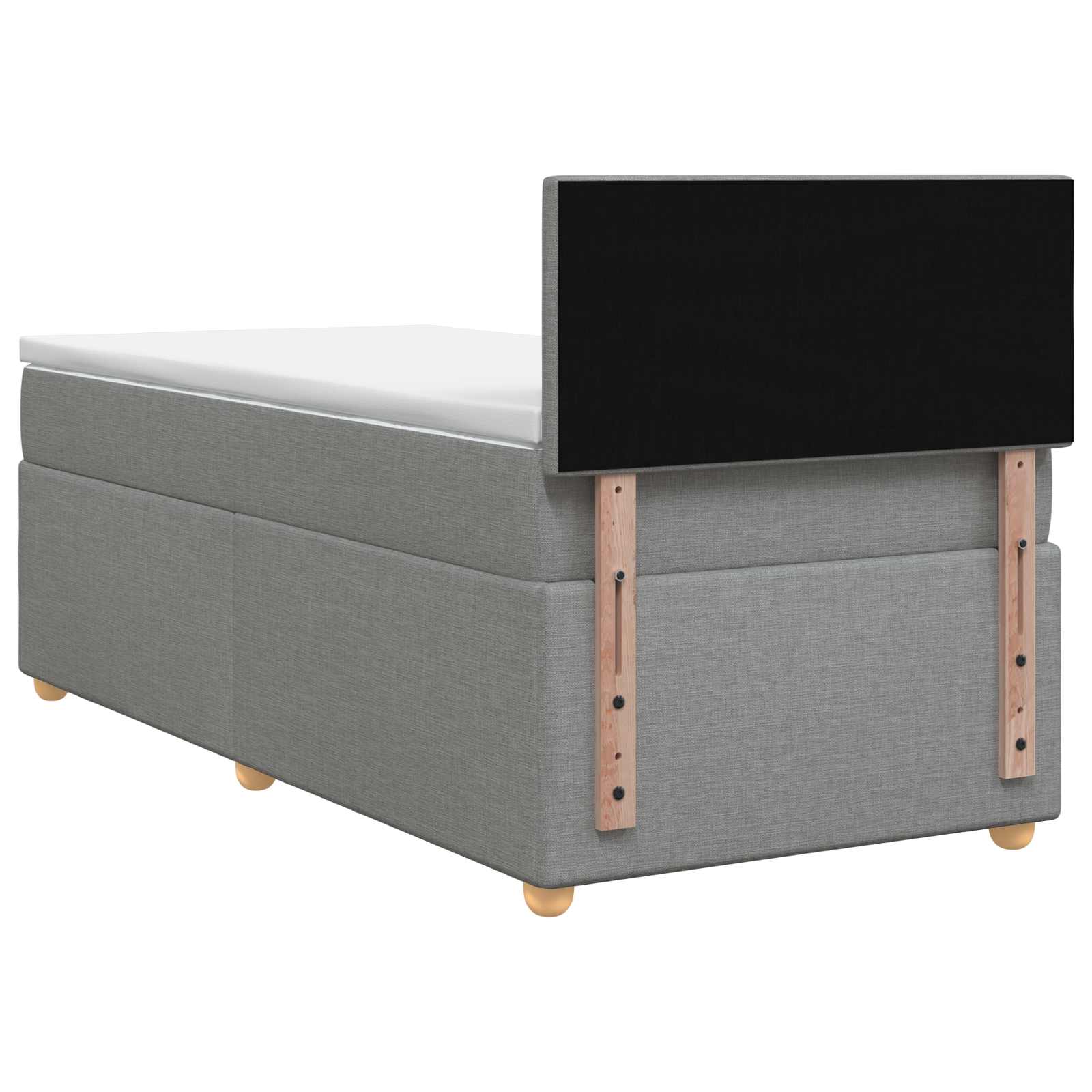 Boxspring krevet s madracem Svjetlosiva 100 x 200 cm Tkanina