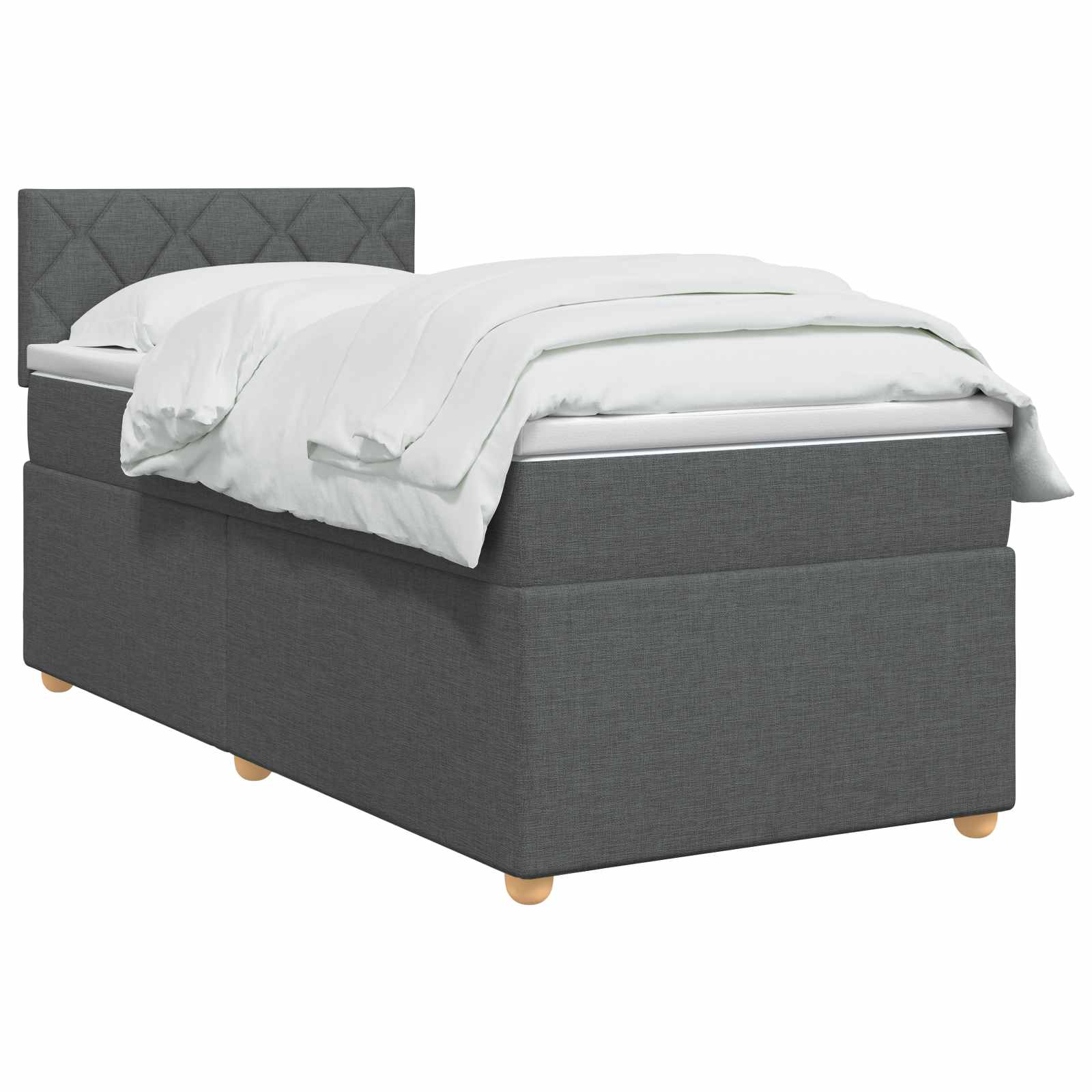 Boxspring krevet s madracem Tamnosiva 100 x 200 cm Tkanina