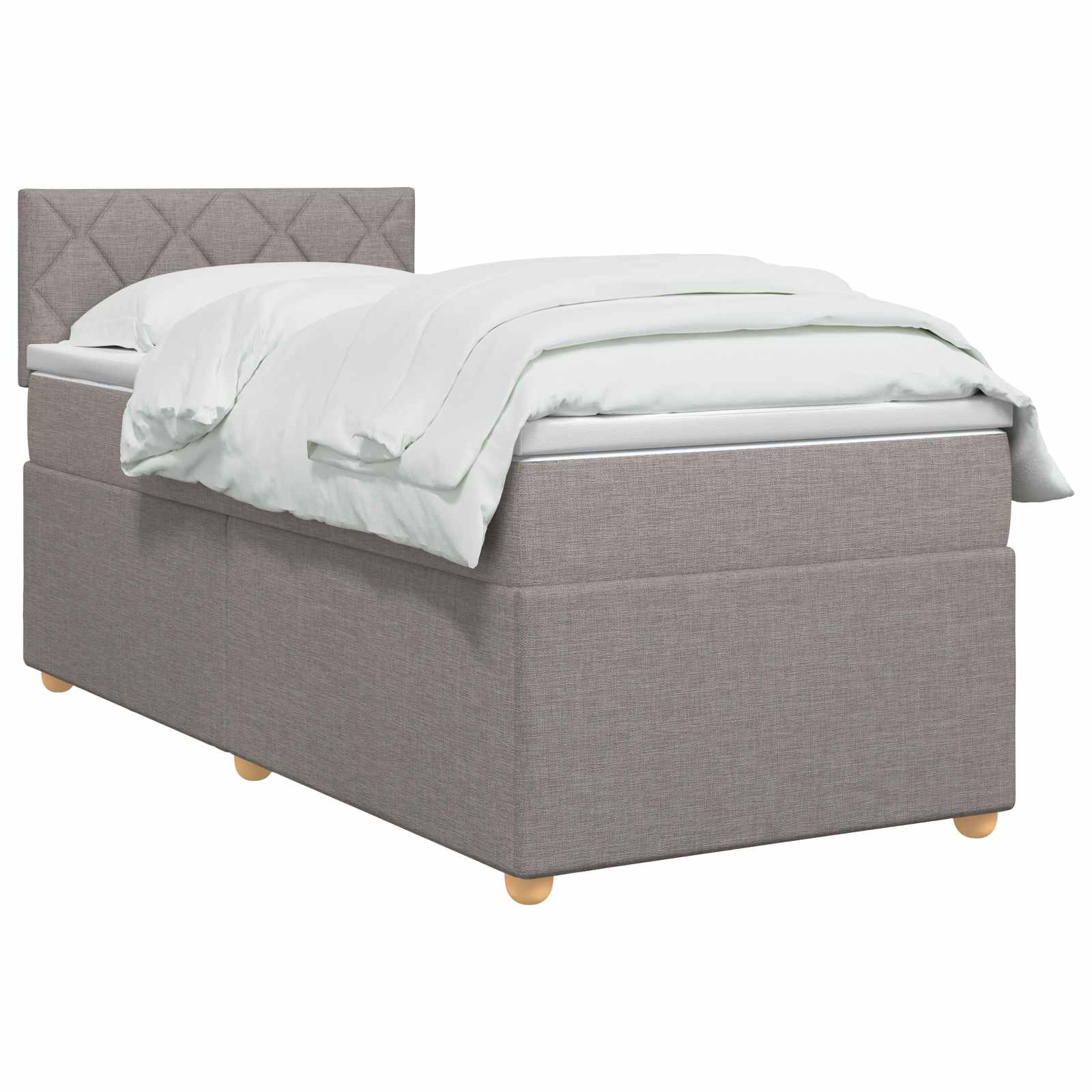Boxspring krevet s madracem Sivosmeđa 100 x 200 cm Tkanina