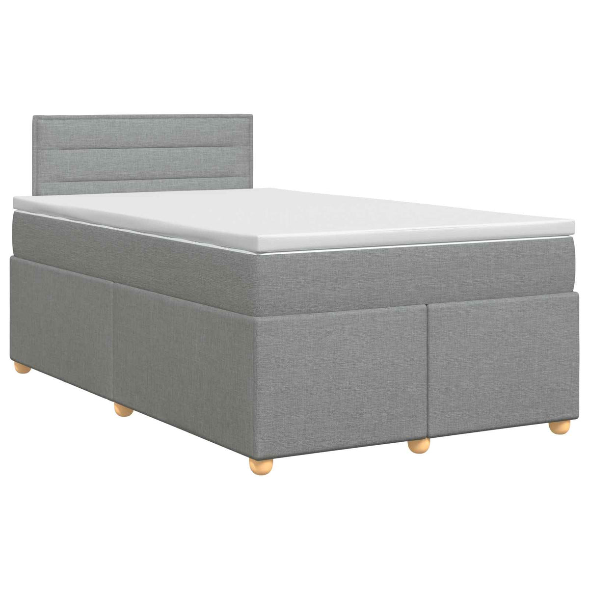 Boxspring krevet s madracem Svjetlosiva 120 x 190 cm Tkanina