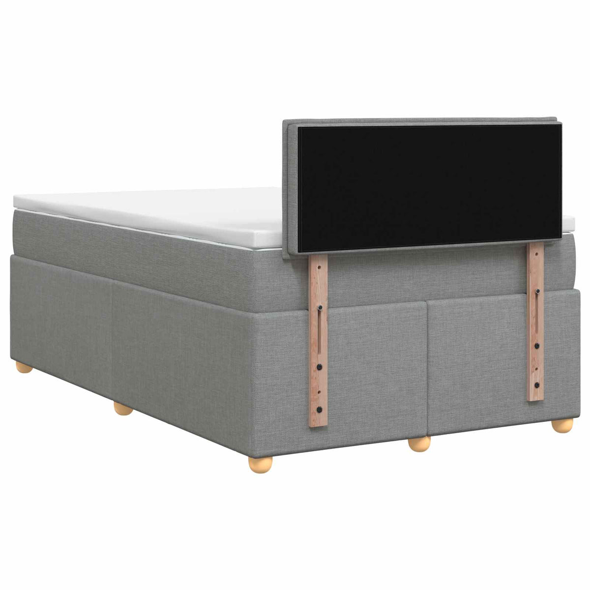 Boxspring krevet s madracem Svjetlosiva 120 x 190 cm Tkanina