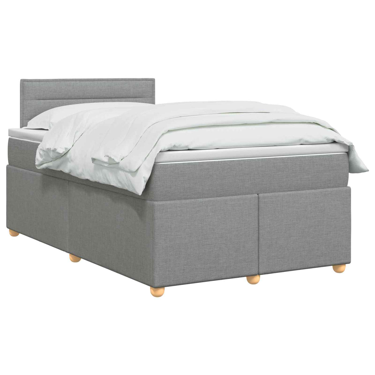 Boxspring krevet s madracem Svjetlosiva 120 x 190 cm Tkanina