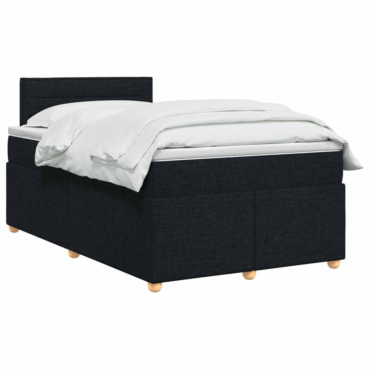 Boxspring krevet s madracem Crna 120 x 190 cm Tkanina