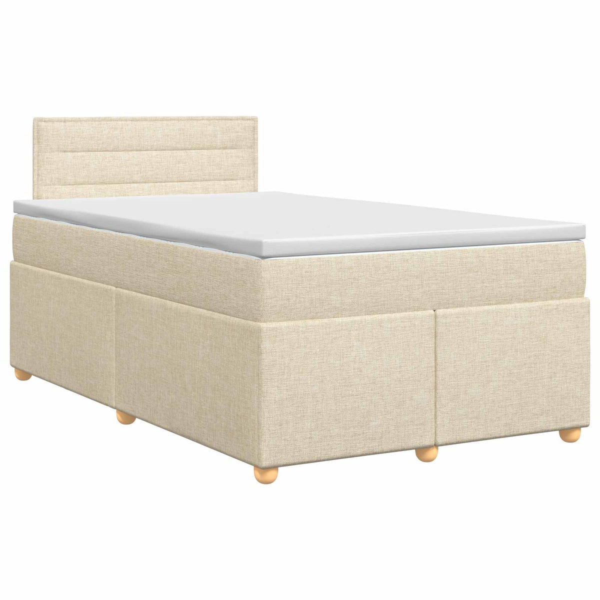 Boxspring krevet s madracem Krem 120 x 190 cm Tkanina