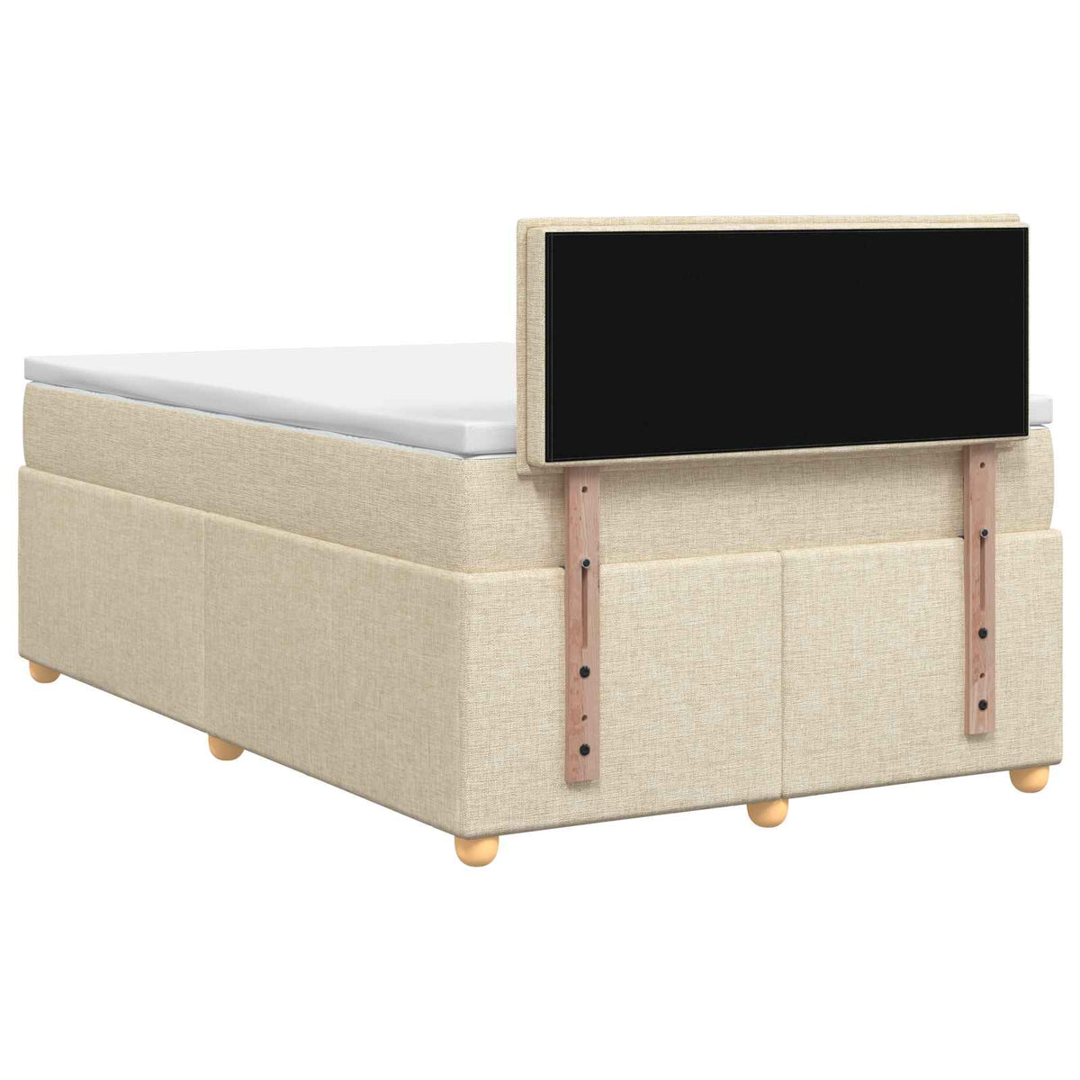 Boxspring krevet s madracem Krem 120 x 190 cm Tkanina