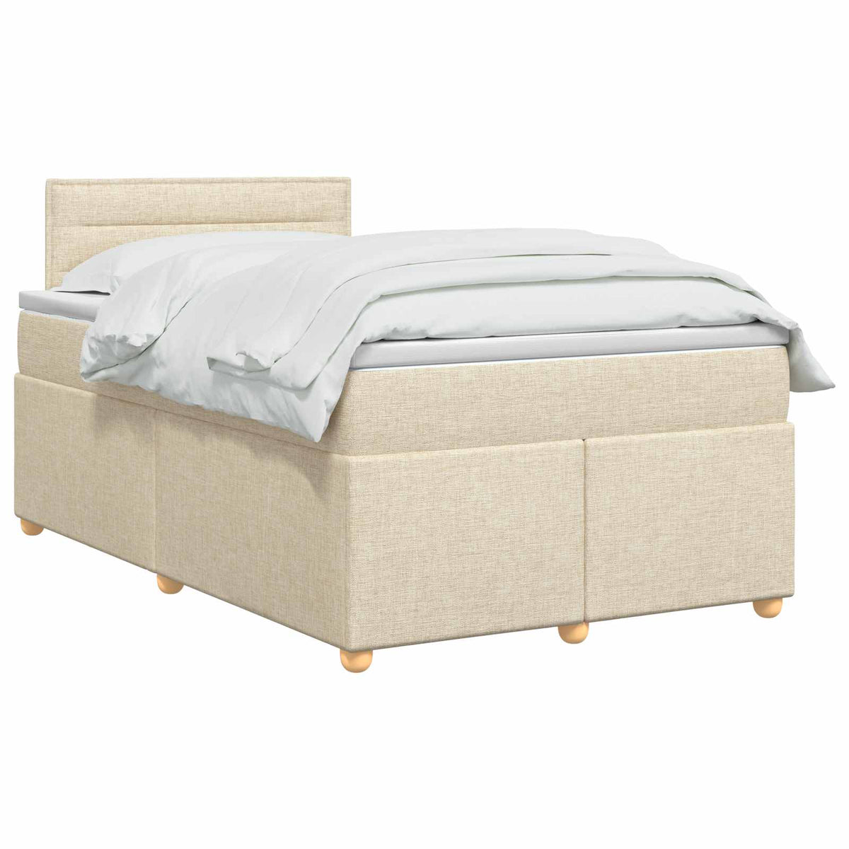 Boxspring krevet s madracem Krem 120 x 190 cm Tkanina
