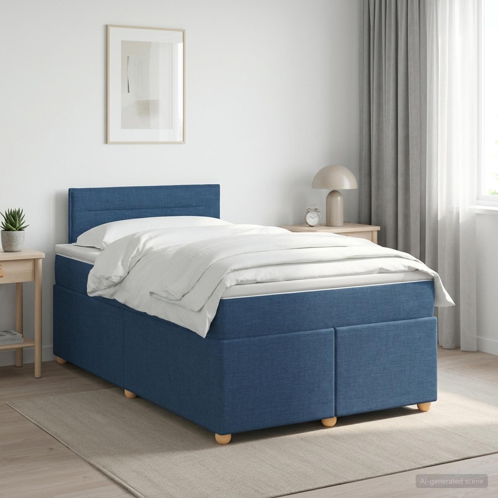 Boxspring krevet s madracem Plava 120 x 190 cm Tkanina