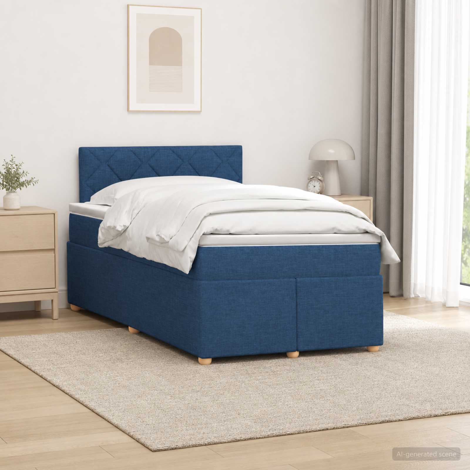 Boxspring krevet s madracem Plava 120 x 190 cm Tkanina