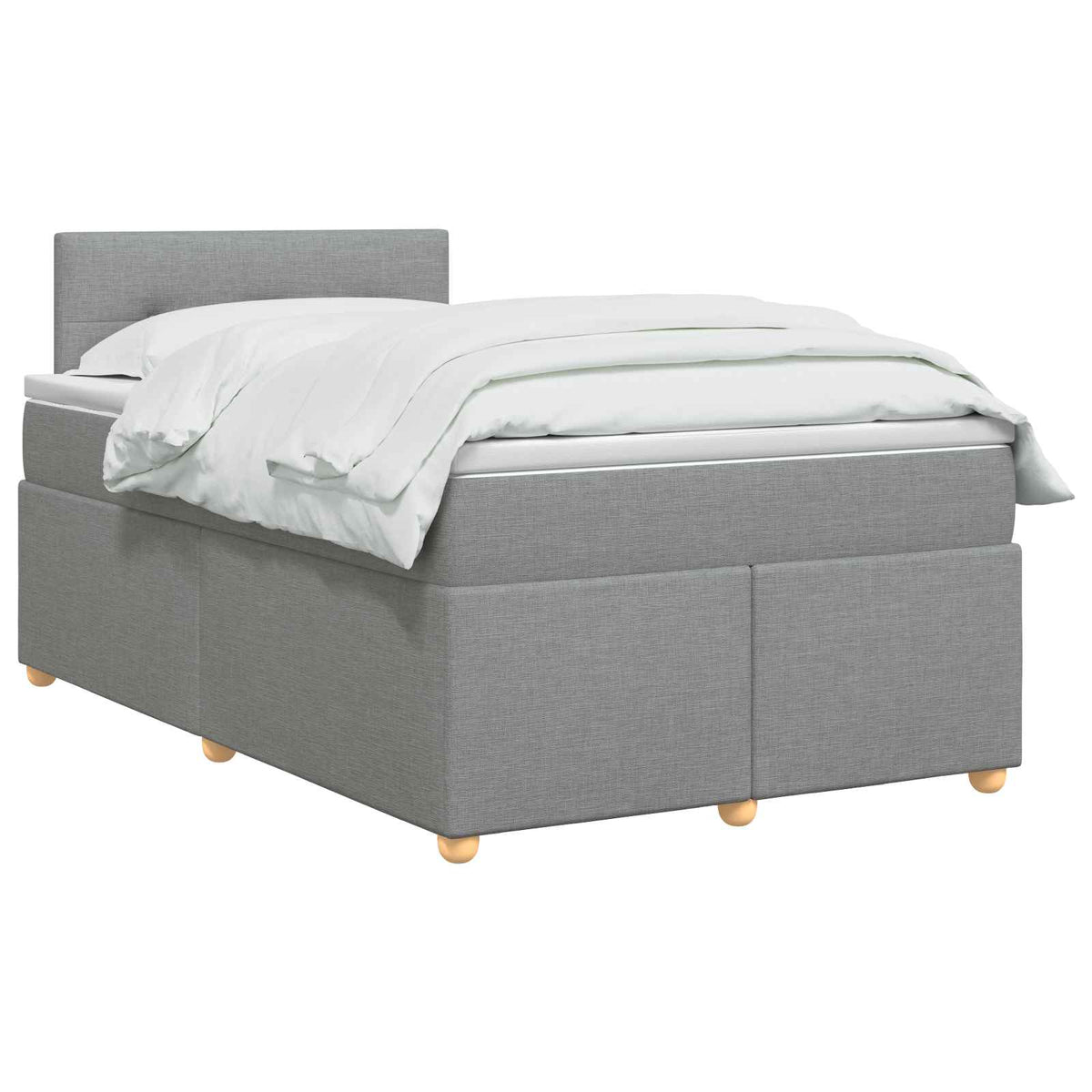 Boxspring krevet s madracem Svjetlosiva 120 x 200 cm Tkanina