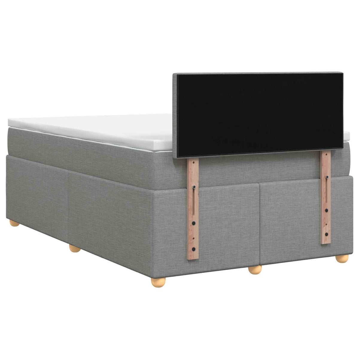 Boxspring krevet s madracem Svjetlosiva 120 x 200 cm Tkanina 200 x 120 x 88 cm