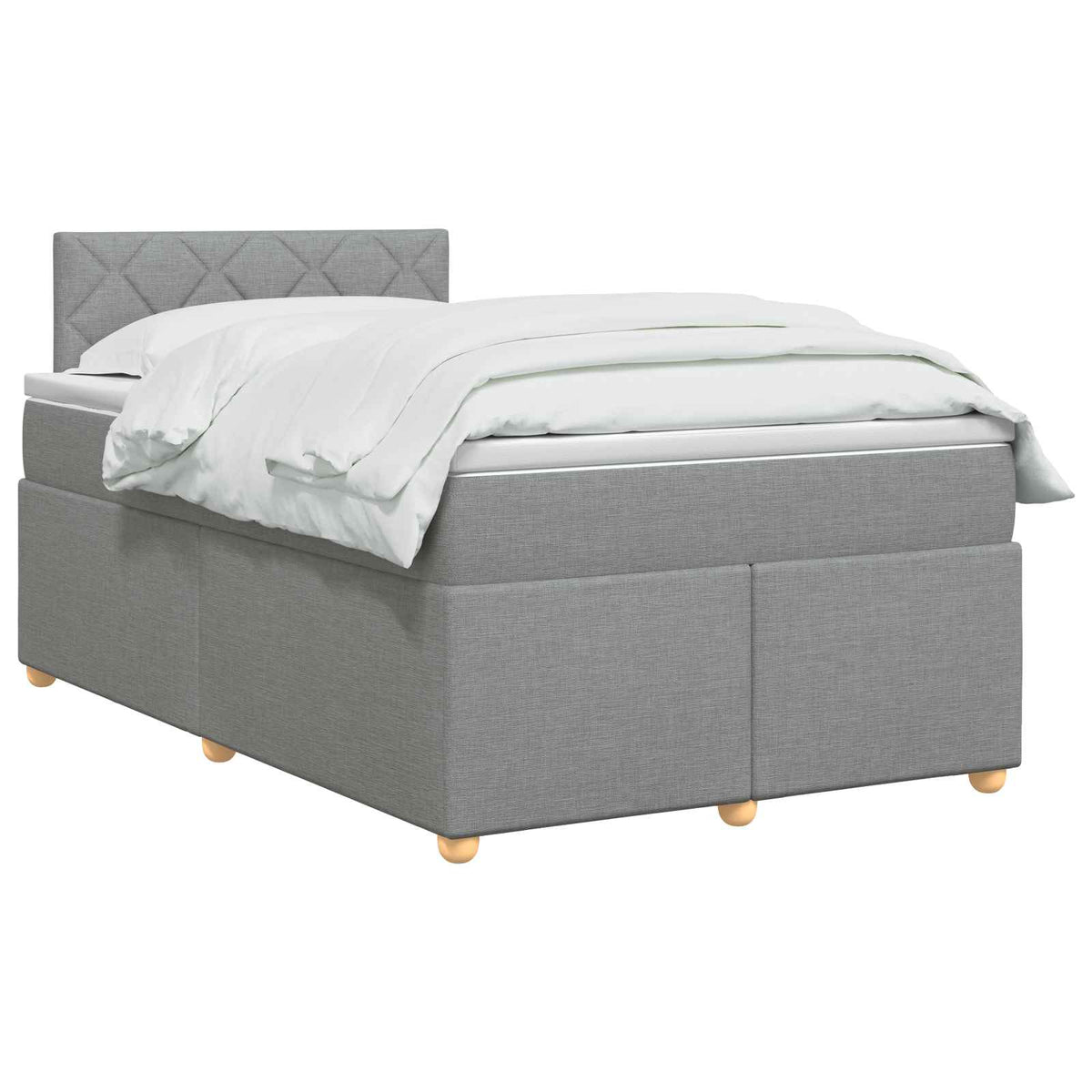 Boxspring krevet s madracem Svjetlosiva 120 x 200 cm Tkanina 200 x 120 x 88 cm