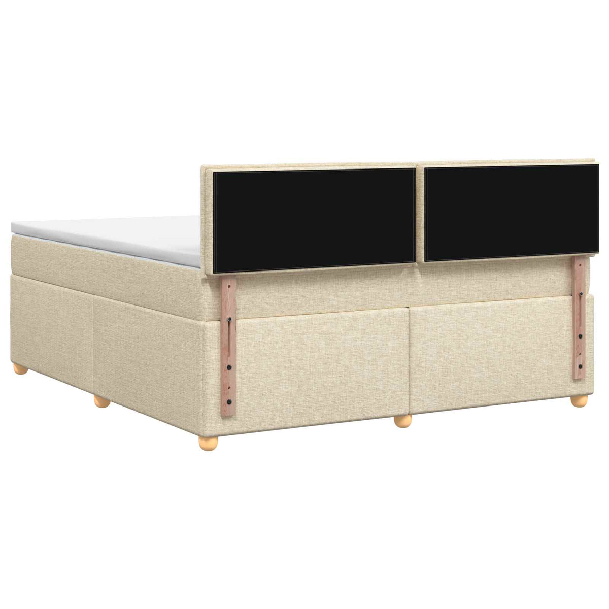 Boxspring krevet s madracem Krem 160 x 200 cm Tkanina