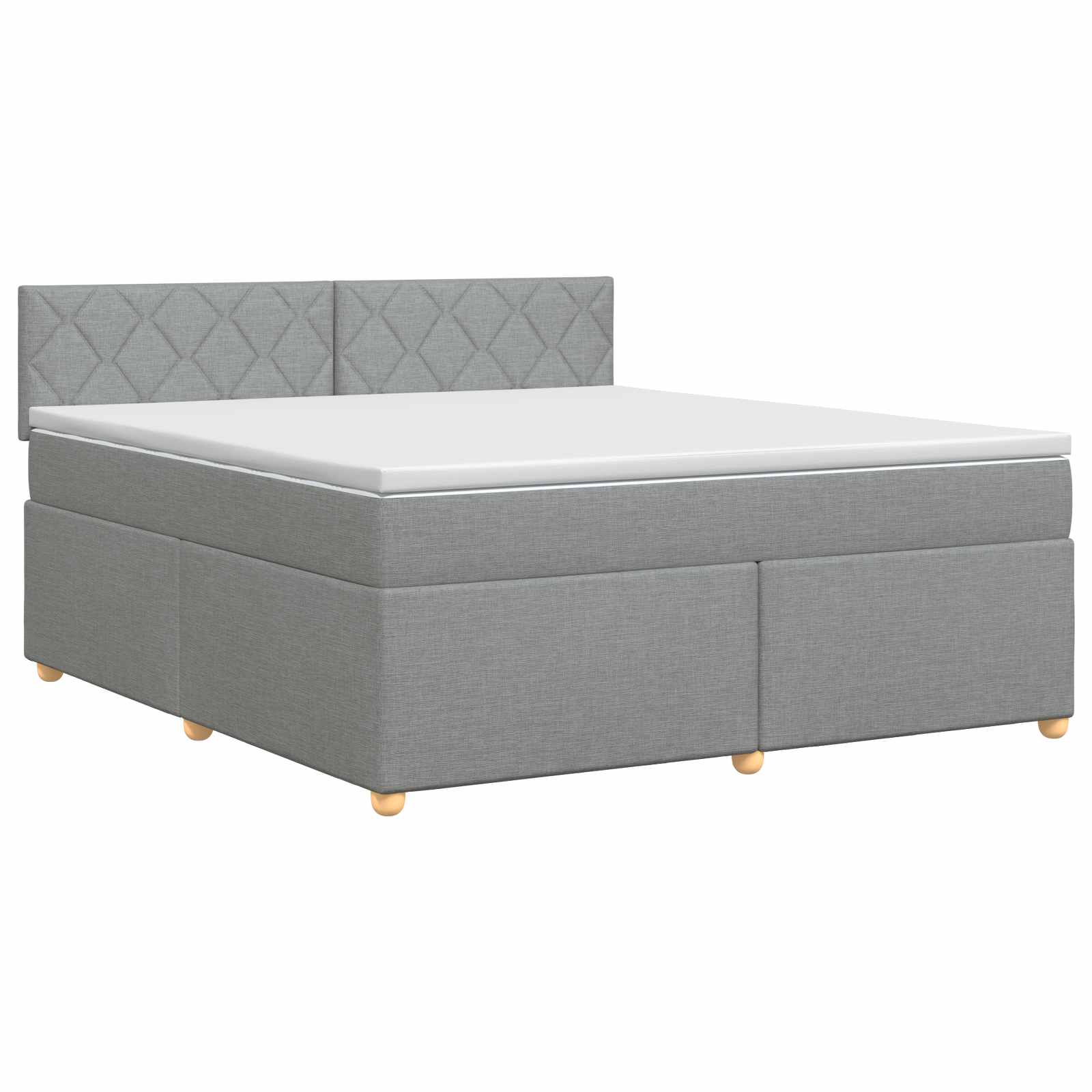 Boxspring krevet s madracem Svjetlosiva 160 x 200 cm Tkanina