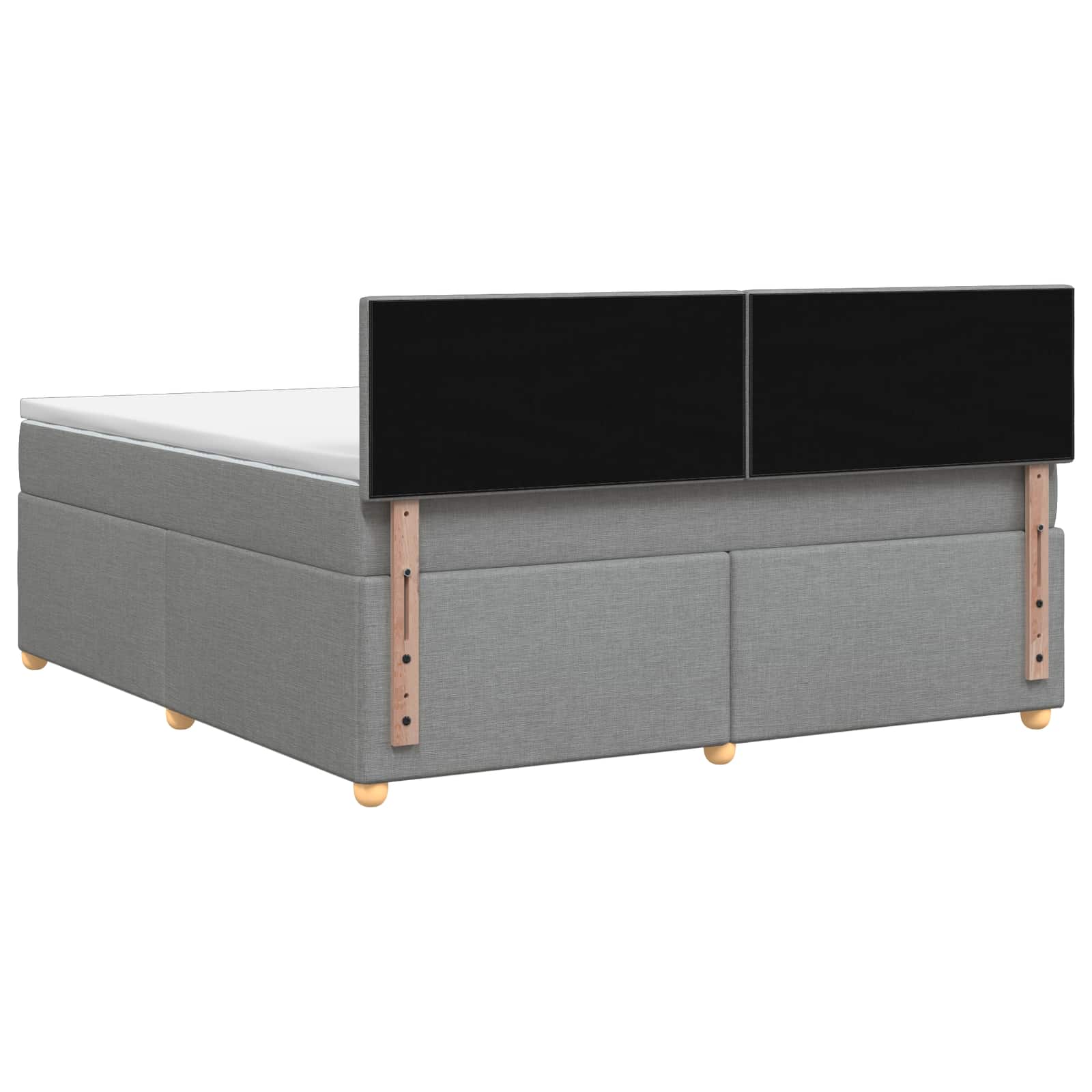 Boxspring krevet s madracem Svjetlosiva 160 x 200 cm Tkanina