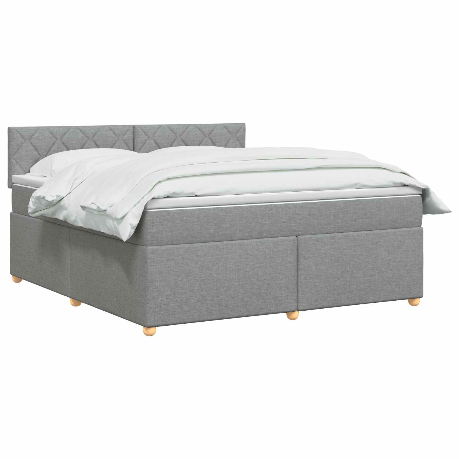Boxspring krevet s madracem Svjetlosiva 160 x 200 cm Tkanina