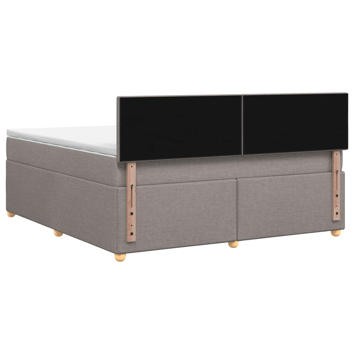 Boxspring krevet s madracem Sivosmeđa 160 x 200 cm Tkanina Smeđesiva 202 x 160 x 88 cm
