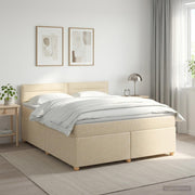 Boxspring krevet s madracem Krem 160 x 200 cm Tkanina
