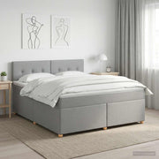 Boxspring krevet s madracem Svjetlosiva 180 x 200 cm Tkanina