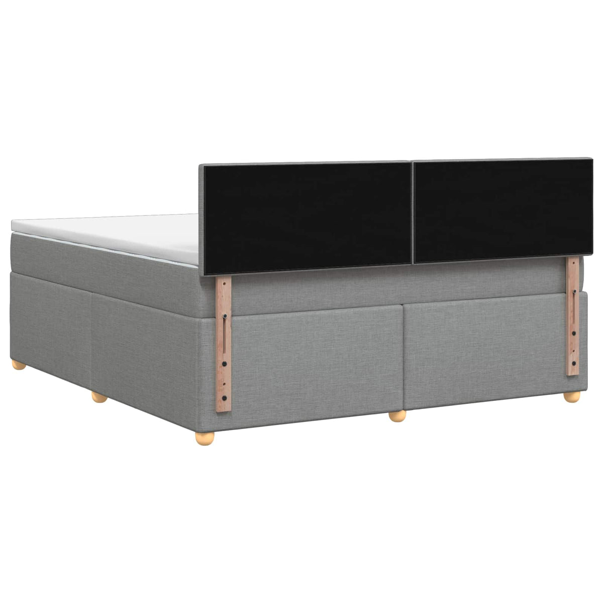 Boxspring krevet s madracem Svjetlosiva 180 x 200 cm Tkanina