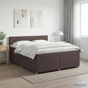 Boxspring krevet s madracem Tamno smeđa 140 x 200 cm Tkanina