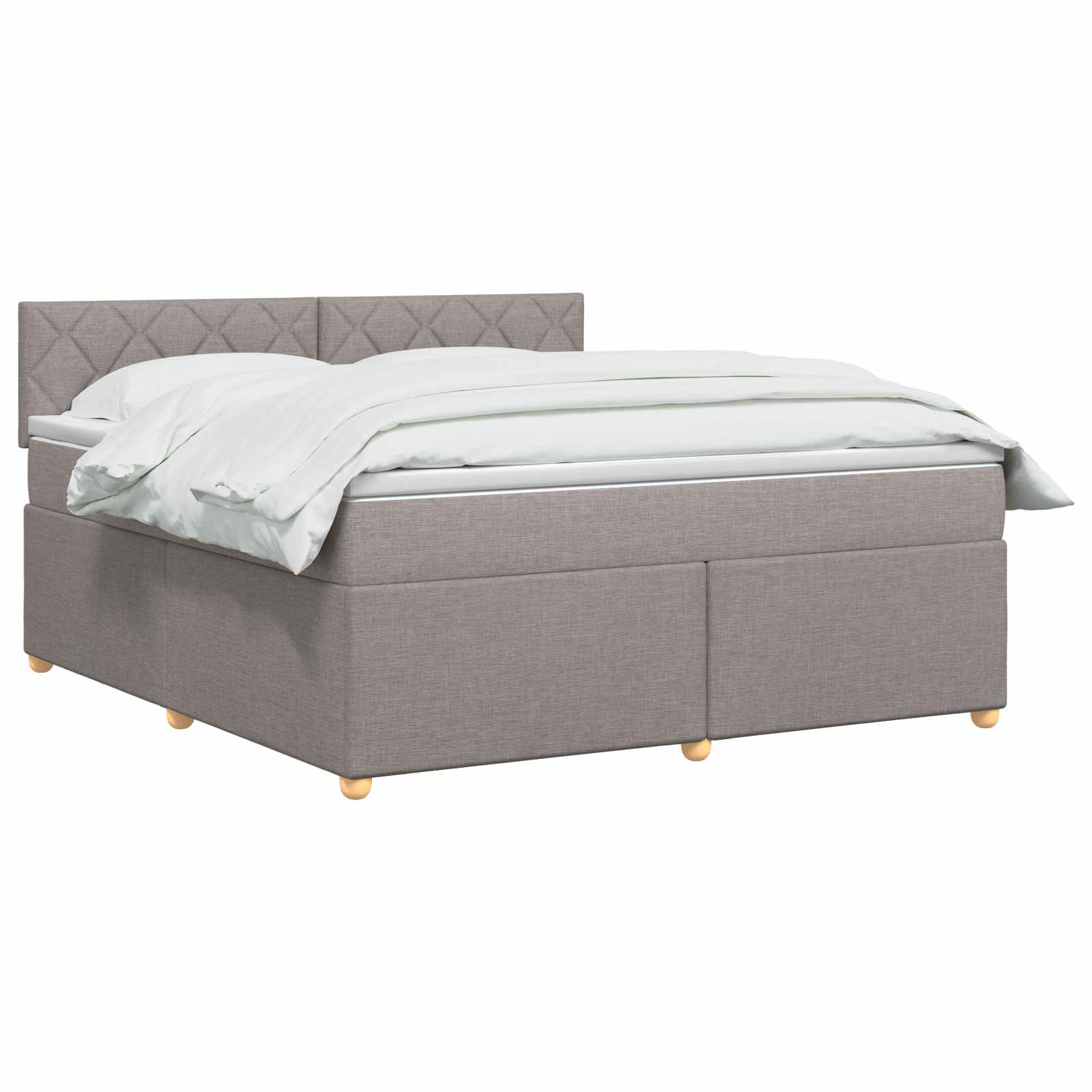 Boxspring krevet s madracem Sivosmeđa 180 x 200 cm Tkanina