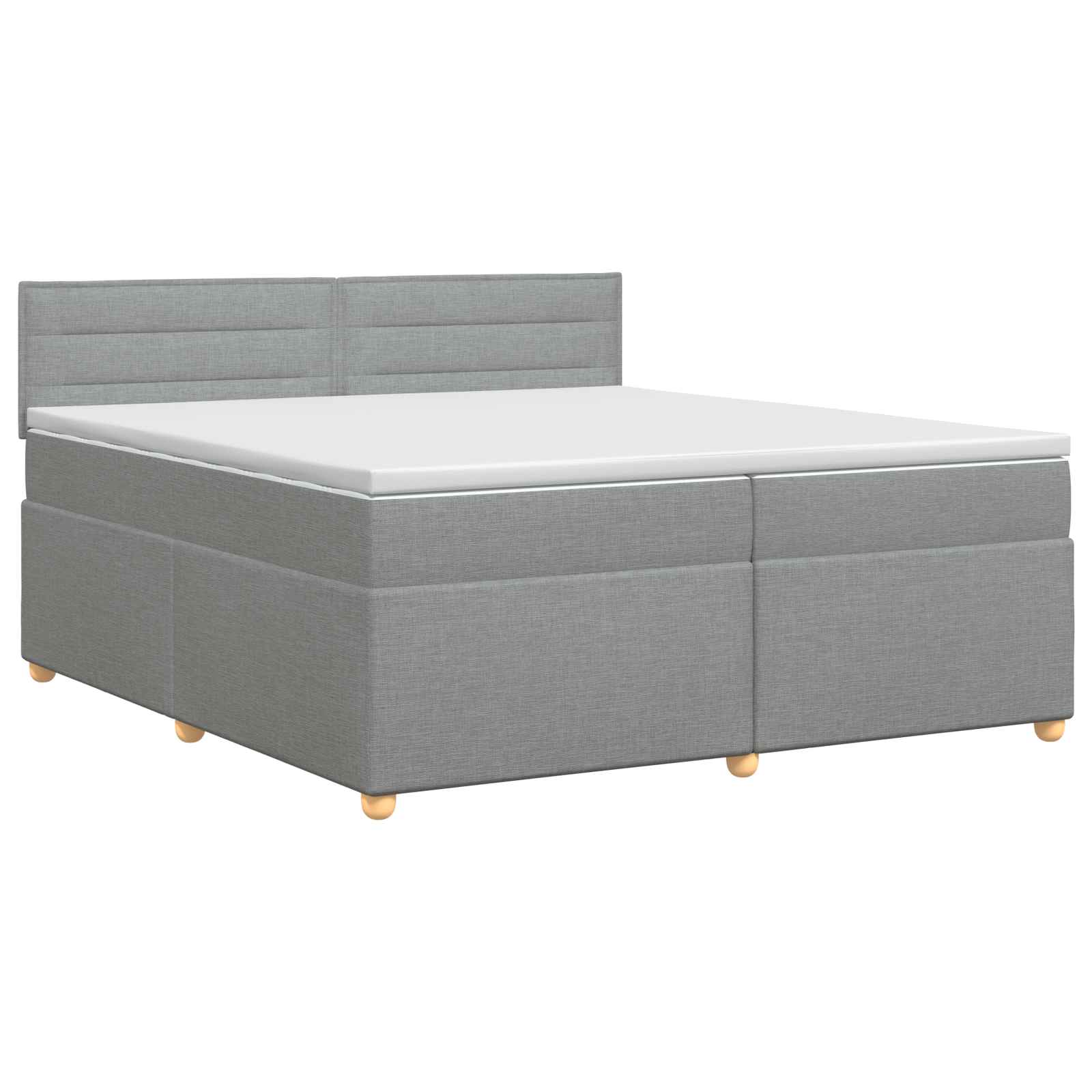 Boxspring krevet s madracem Svjetlosiva 200 x 200 cm Tkanina