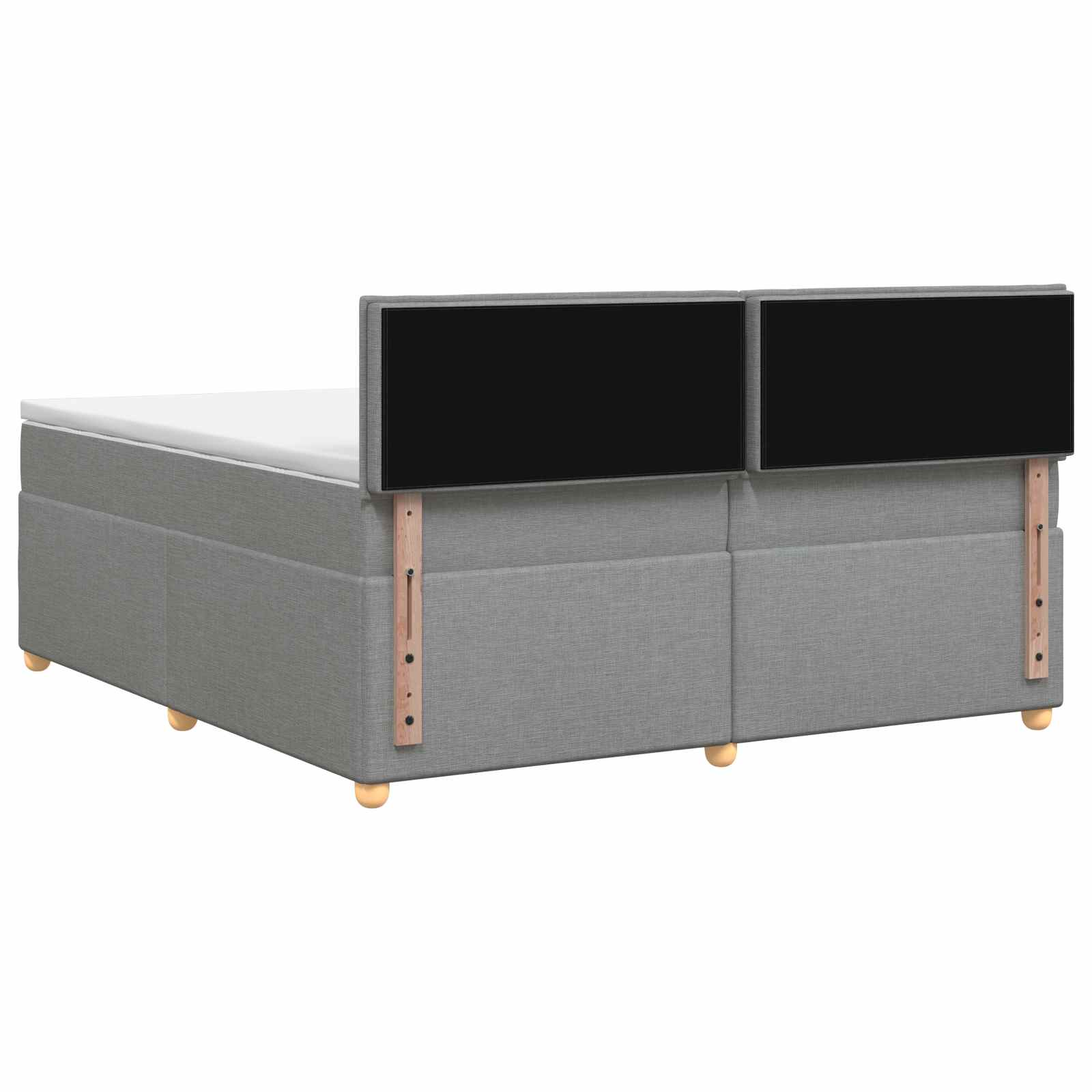 Boxspring krevet s madracem Svjetlosiva 200 x 200 cm Tkanina