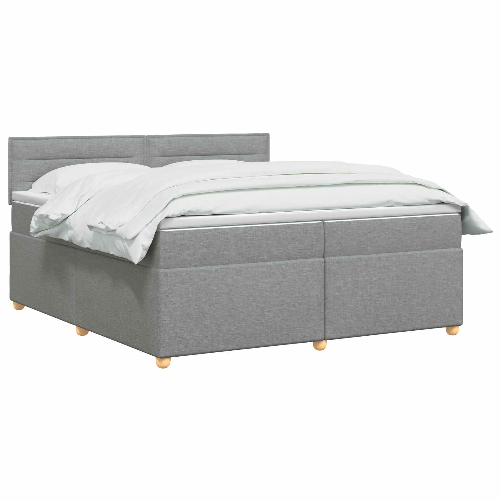Boxspring krevet s madracem Svjetlosiva 200 x 200 cm Tkanina