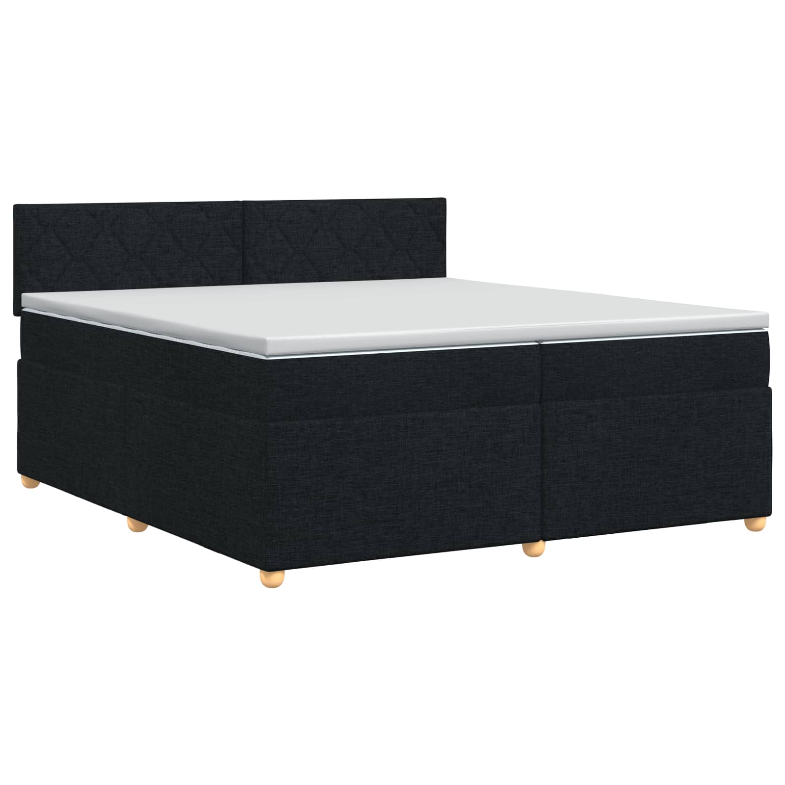 Boxspring krevet s madracem Crna 200 x 200 cm Tkanina
