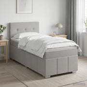 Boxspring krevet s madracem Svjetlosiva 90 x 190 cm Tkanina