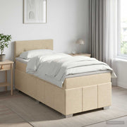 Boxspring krevet s madracem Krem 90 x 200 cm Tkanina